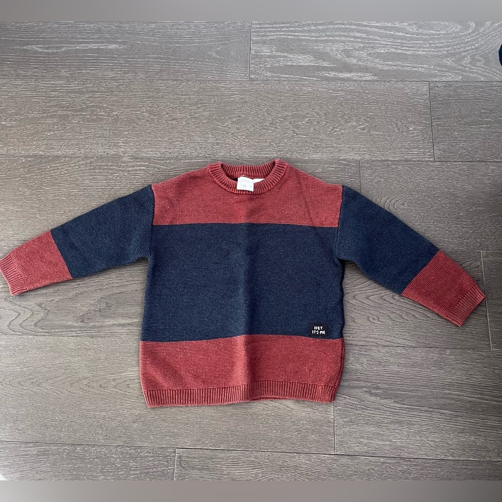Zara Kids Two-Tone Sweater - Red and Blue